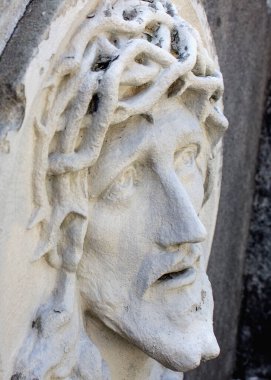 İsa 'nın yüzü. Tanrı acı çekiyor.