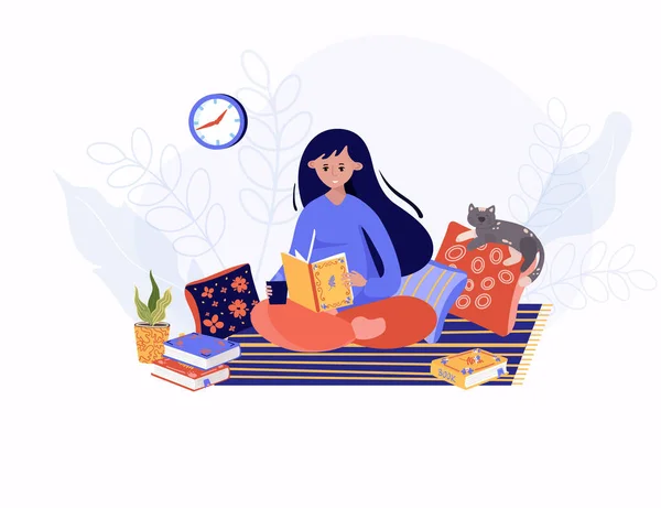 Kadın bacak bacak üstüne atıyor ve rahat kızlık zarı yerinde kitap okuyor. Öğrenci ders kitabı okuyor ve sınavlara hazırlanıyor. Bayan elinde fincanla edebiyat öğreniyor. Yastıklı ve kedili rahat koltuklar..