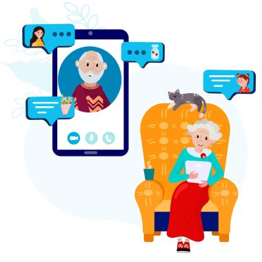 Yaşlı kadın evden yaşlı adamı arıyor. Yaşlı çiftler cep telefonlarını kullanarak görüntülü görüşme yaparlar. Yaşlı arkadaşlar evde kalır ve tablet kullanarak online iletişim kurar ve hayatlarını hatırlayıp haberleri paylaşırlar..
