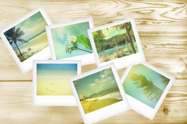 Ahşap arka plan üzerinde Vietnam seyahat etmek fotoğraf kümesi