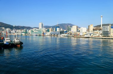 Busan, Kore - 5 Ocak 2020: Busan Güney Limanı