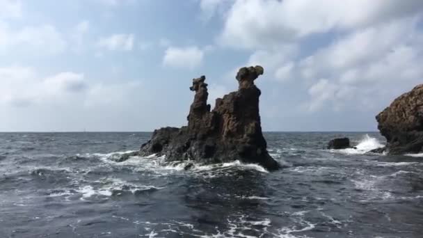 Camel Rock Hammershus Bornholm Denmark Unique Characteristic Rocks — 비디오