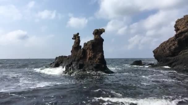 Rocha Camelo Hammershus Bornholm Denmark Pedras Características Únicas — Vídeo de Stock