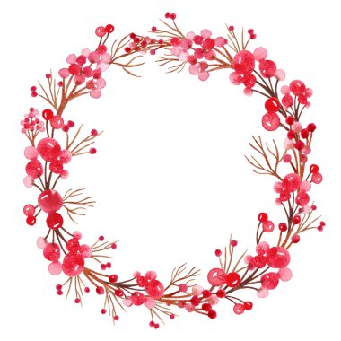 Tasarım davetleri ve kartları için yuvarlak suluboya el çizim çerçevesi