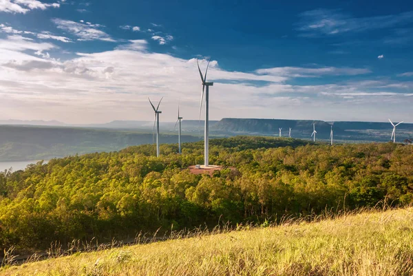 Electric wind turbine landscape