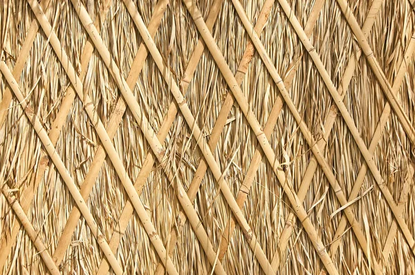 Close-up de fundo do telhado de palha, feno ou grama seca fundo , — Fotografia de Stock