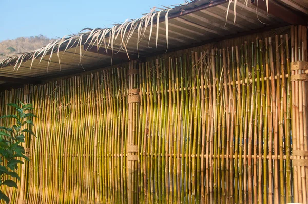 Bamboo Wall Bamboo Fence Texture Background Japanese Style — Stock Photo, Image