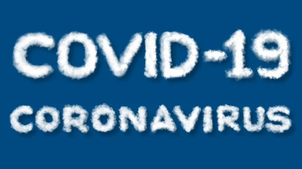 Isolierter Covid19 Wolkentext Auf Blauem Hintergrund Clipping Pfad Inklusive — Stockfoto
