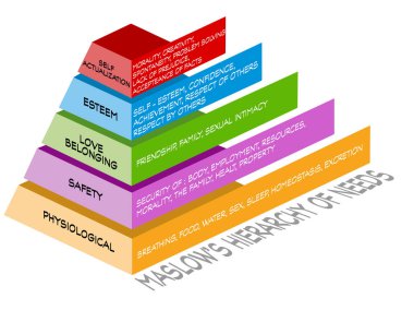 Maslow 'un ihtiyaçlar piramidi hiyerarşisi