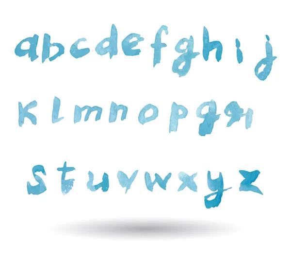 Modernes Vektor-Aquarell-Alphabet. abc bemalte Buchstaben. — Stockvektor