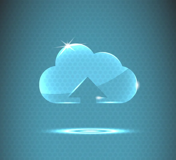 Icona di caricamento nuvola di vetro — Vettoriale Stock