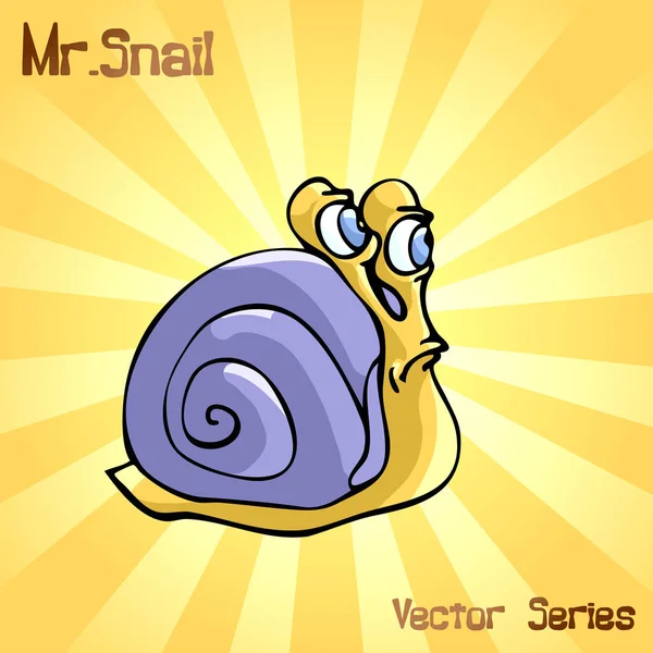 Mr. Snail with discontent. vector illustration — Stock Vector