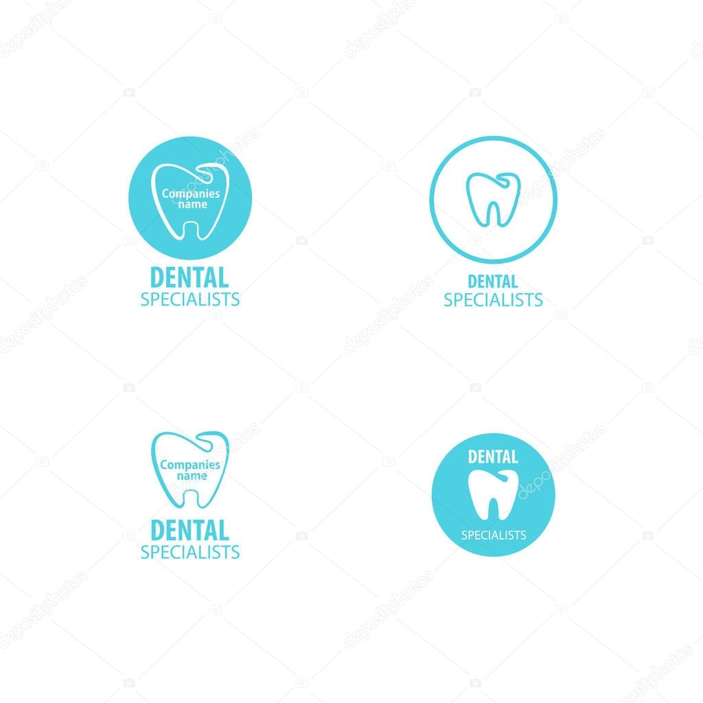 Set of dental clinic logo tooth icon. Can be used as logo for dental, dentist or stomatology clinic, teeth care and health concept. vector illustration EPS10