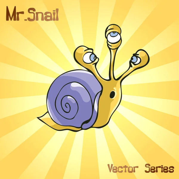 Mr. Snail with contradiction. vector illustration — Stock Vector