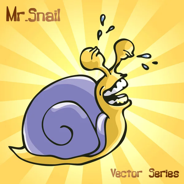 Mr. Snail with smiling. vector illustration — Stock Vector