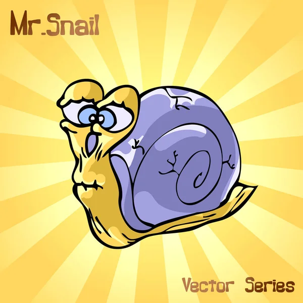 Mr. Snail with old. vector illustration — Stock Vector