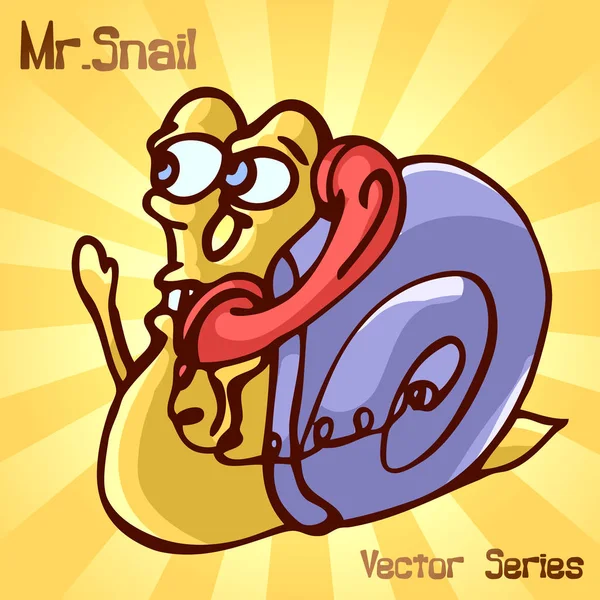 Mr. Snail with phone. vector illustration — Stock Vector