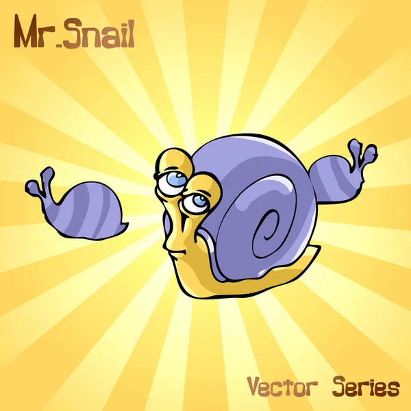 Mr. Snail with principal. vector illustration — Stock Vector