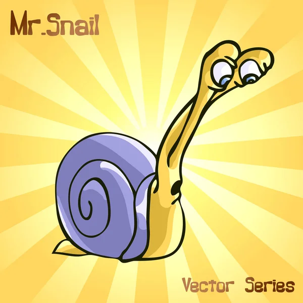 Mr. Snail with eyes. vector illustration — Stock Vector