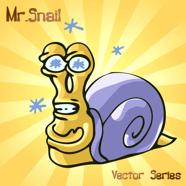 Mr. Snail with cold. vector illustration — Stock Vector