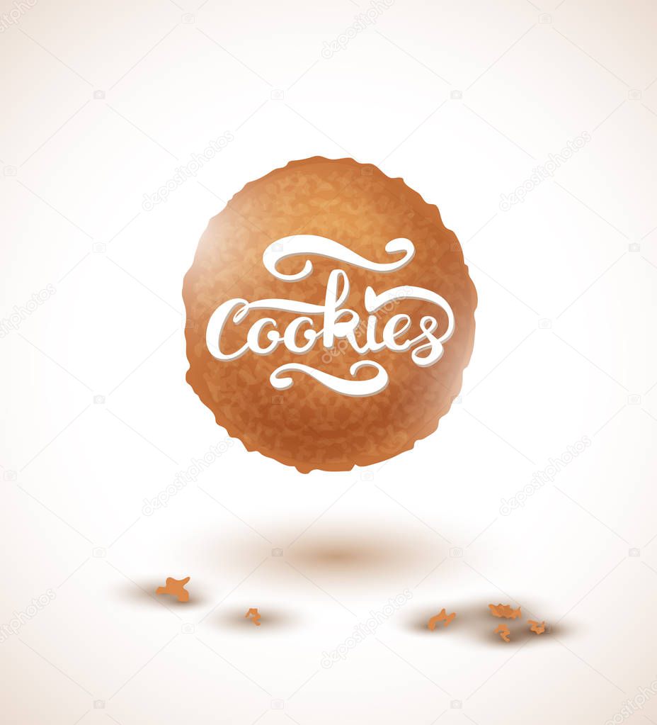 Cookie and Cookies Lettering. Vector Illustration EPS10