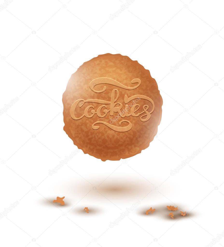 Cookie and Cookies Lettering. Vector Illustration EPS10