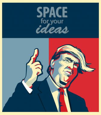 Donald Trump konuşma portresi çizgi film.