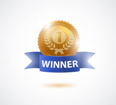 Altın madalya birincilik için. Vektör çizim.