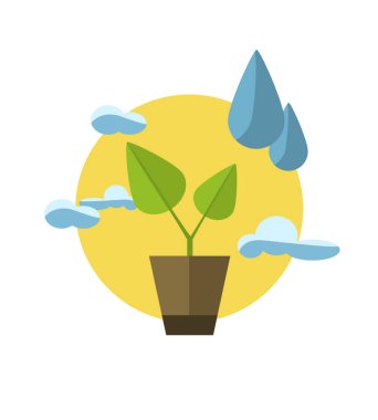 Ekoloji kavramı illüstrasyon simge ile