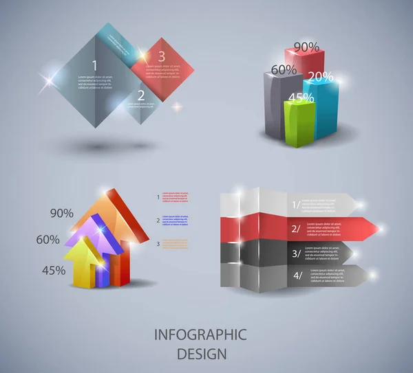 Set of design elements for infographic or presentation — Stock Vector