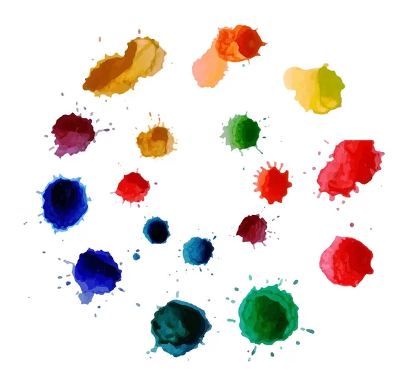 Absztrakt virág készült akvarell festékfoltok. Vektor színes festék festék hibajelek. — Stock Vector