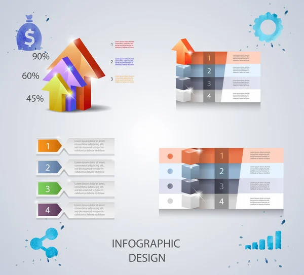 Set von Vektordesign-Elementen für Infografik oder Präsentation — Stockvektor