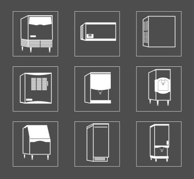 Buzdolabı basit bir Set vektör hat simgeleri ile ilgili.