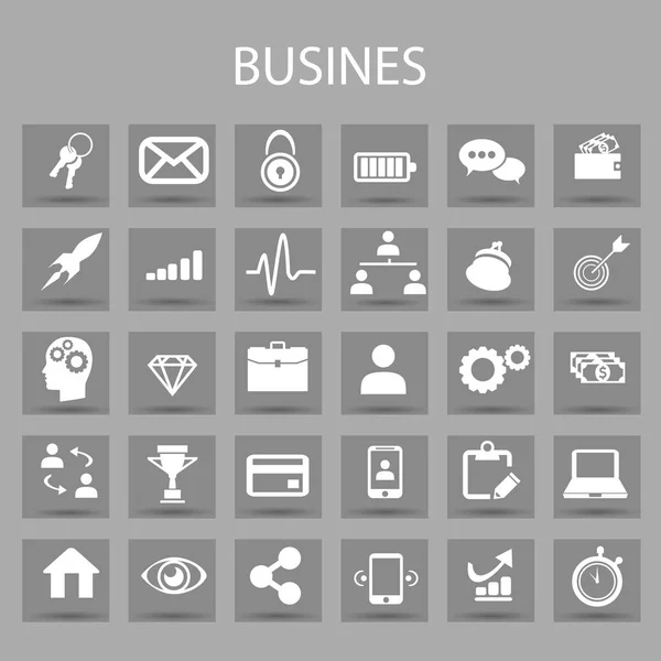 Set di icone piatte vettoriali ed elementi grafici di design. Illustrazione con il business, i simboli di contorno di gestione. Ricerca di marketing, strategia, servizio, carriera, missione, pittogramma analitico lineare — Vettoriale Stock