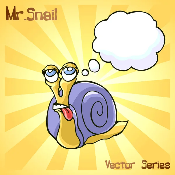 Mr. Snail with dreaming. vector illustration — Stock Vector