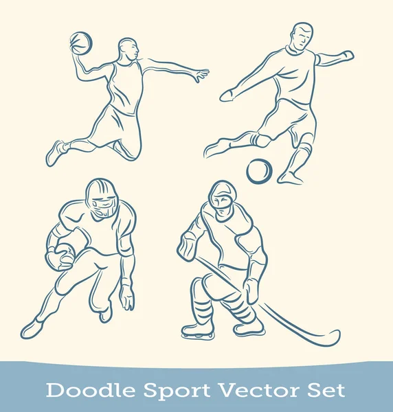 Doodle sport set isolated on white background. Vector — Stock Vector