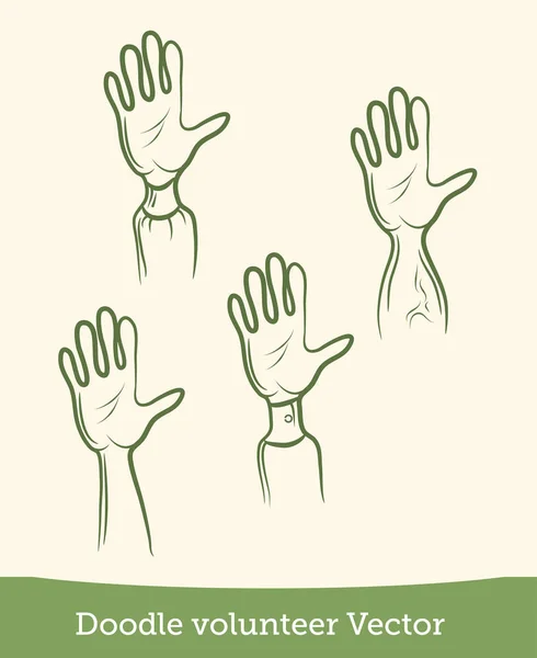 Doodle bras volontaire isolé sur fond blanc. Vecteur — Image vectorielle