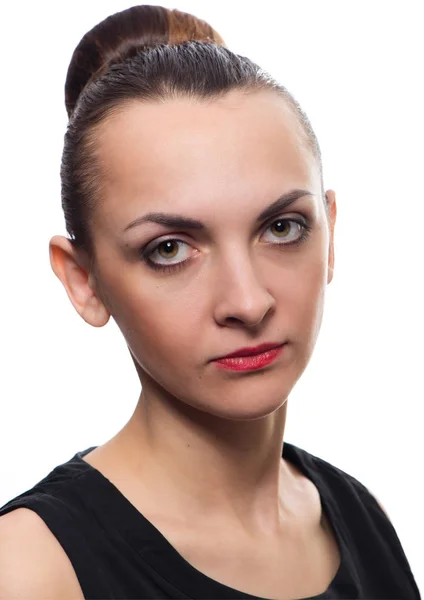 The young woman with a bunch from hair in style  vintage — Stock Photo, Image