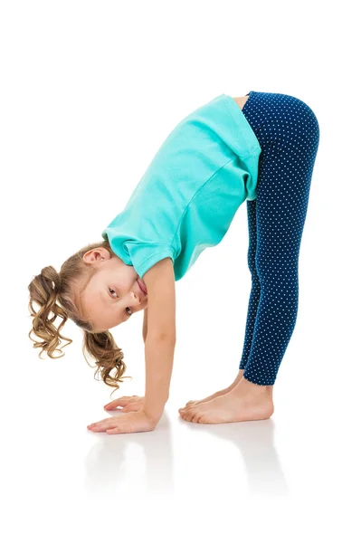 Petite Fille Faisant Des Exercices Fitness — Photo