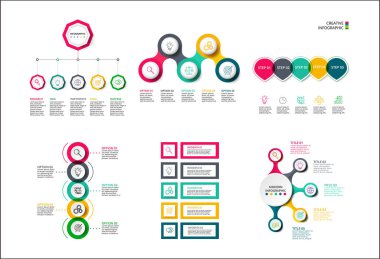 Grafik, diyagram 5 adımlar, seçenekleri, parçalar veya işlemlerin soyut oklar. Vektör iş tanıtımı için şablon. Creative Infographic konsepti.
