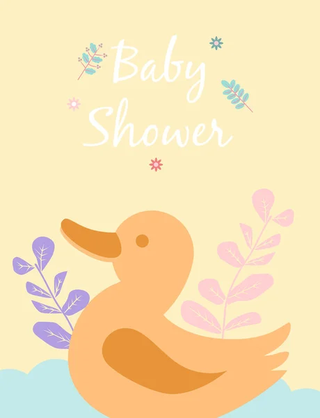 Tarjetas Bebé Para Baby Shower Pato Plantillas Postales Fiesta Azul — Archivo Imágenes Vectoriales