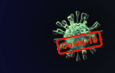 Coronavirus Covid-19 konsepti. Tehlikeli Asya korona virüsü. 3B görüntüleme. 