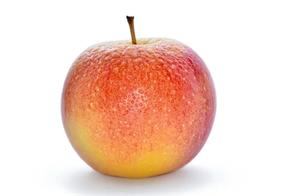 Υγρό, ώριμα μήλα που απομονώνονται σε λευκό φόντο — Φωτογραφία Αρχείου