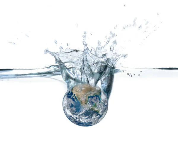 Ausgetrockneter Planet im Wasser des Weltmeeres. — Stockfoto