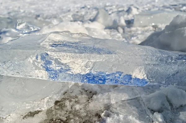 Відблиск Світла Відбивається Уламках Чистого Льоду — стокове фото