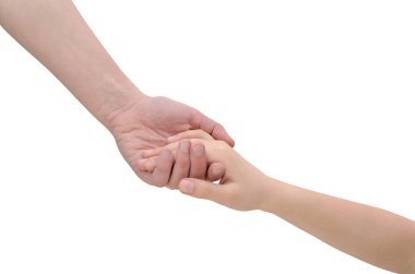 Eller iki kişi beyaz arka plan üzerinde izole bağlanma