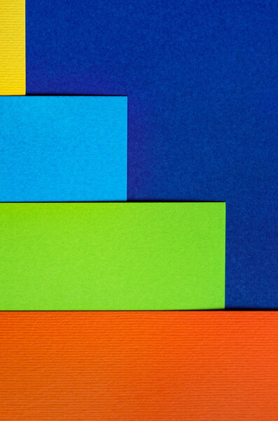 Texture of bright sheets of color cardboard closeup