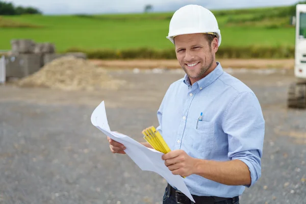 Handsome architect or site supervisor — Stockfoto