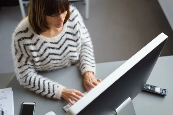 Empresaria que trabaja en la computadora —  Fotos de Stock