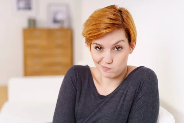 Sceptical young woman — Stock Photo, Image